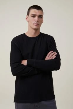 Cotton On Men Textured Long Sleeve Tshirt