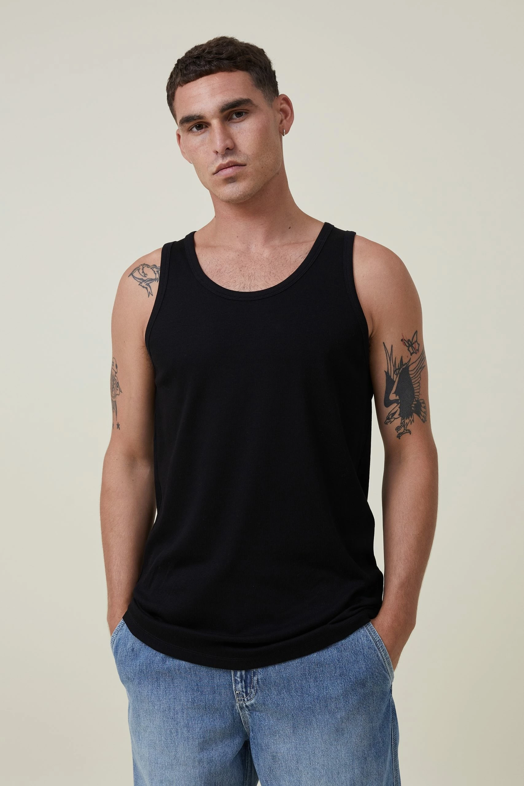 Cotton On Men Loose Fit Rib Tank 1 Cotton On Men Loose Fit Rib Tank