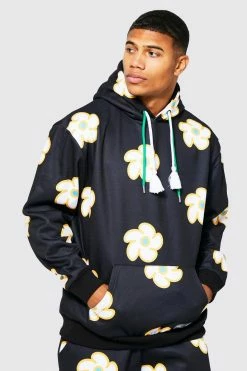 All Over Floral Print Hoodie