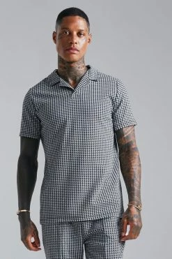 Dogtooth Jacquard Revere Polo