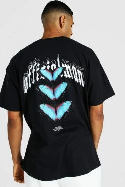 Oversize Butterfly Front & Back Graphic T-Shirt