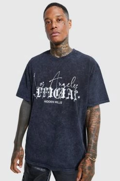 Oversized Acid Wash Official Graphic T-shirt