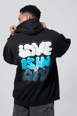Oversized Bubble Puff Print Hoodie