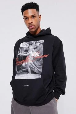 Oversized Cherub Photograph Hoodie