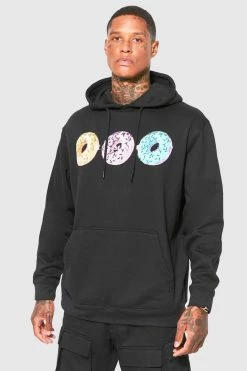 Oversized Donut Graphic Hoodie