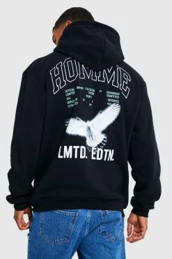 Oversized Dove Graphic Hoodie