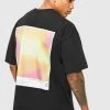 Oversized Extended Neck Heat Graphic T-shirt