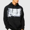Oversized Homme Graffiti Graphic Hoodie