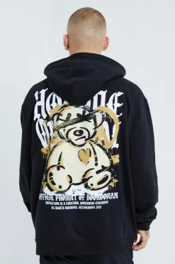Oversized Homme Teddy Graphic Hoodie