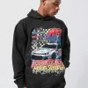 Oversized Moto Car Graphic Hoodie