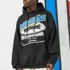 Oversized Moto Graphic Hoodie