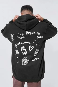 Oversized Multi Print Hoodie