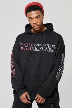 Oversized Roman Man Print Hoodie