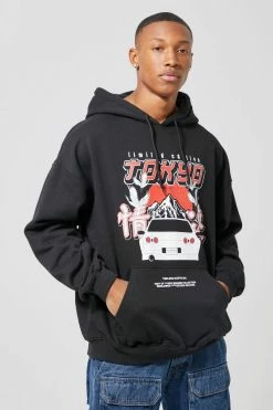 Oversized Tokyo Car Graphic Hoodie