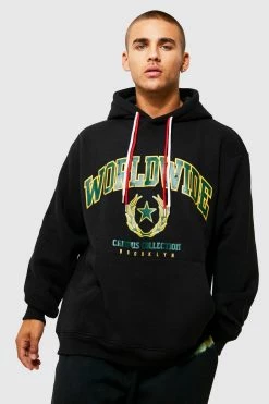 Oversized Varsity Graphic Hoodie