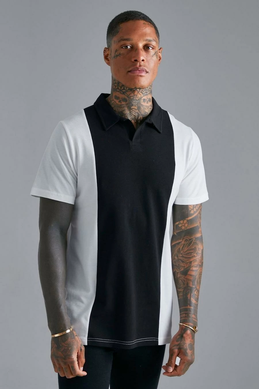Pique Revere Colour Block Polo 1 Pique Revere Colour Block Polo