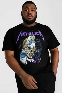 Plus Size Metallica Skull License T-shirt
