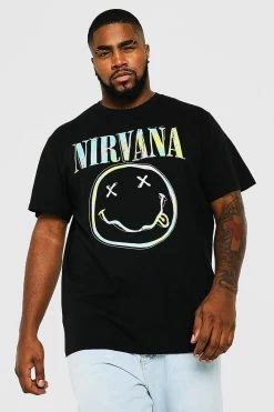 Plus Size Nirvana Face Tie Dye Logo T-shirt