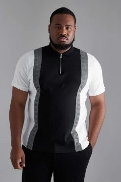 Plus Slim Colour Block Smart Polo