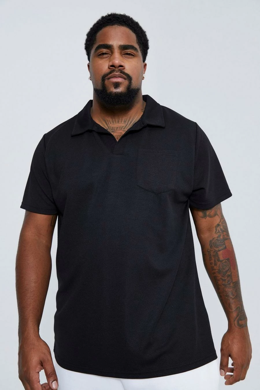 Plus Slim Fit Mesh Polo Top 1 Plus Slim Fit Mesh Polo Top