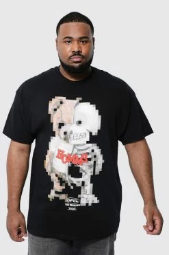Plus Spliced Teddy Graphic T-shirt