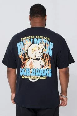 Plus Teddy Front And Back Print T-shirt