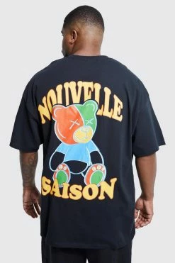 Plus Teddy Front And Back Print T-shirt