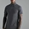 Slim Fit Jacquard Zip Polo