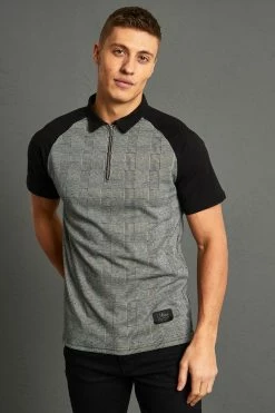 Slim Man Jacquard Raglan Polo