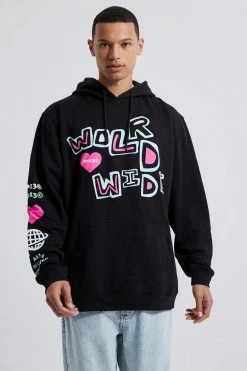 Tall Globe Puff Print Hoodie