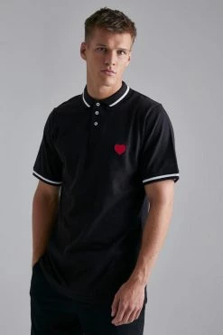 Tall Heart Embroidered Polo Shirt