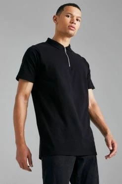 Tall Slim Fit Short Sleeve Zip Polo