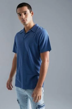 Slim Fit Mini Waffle Revere Polo