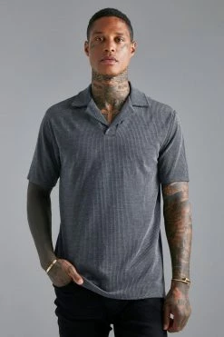 Marl Waffle Slim Revere Polo