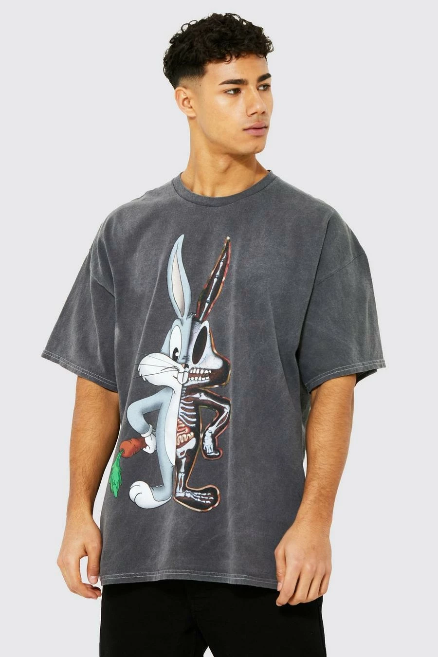 Oversized Bugs Bunny Skeleton License T-shirt 1 Oversized Bugs Bunny Skeleton License T-shirt