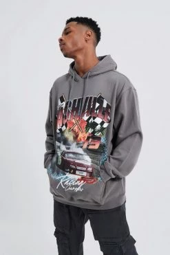 Oversized Car Graphic Hoodie