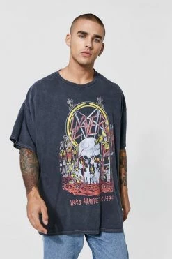 Oversized Slayer Overdye License T-shirt
