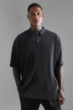 Oversized Zip Pleated Polo