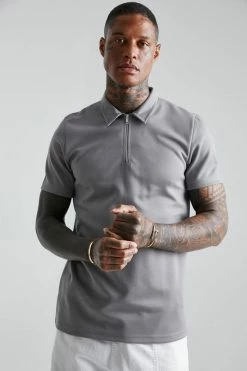 Smart Slim Fit Zip Neck Polo