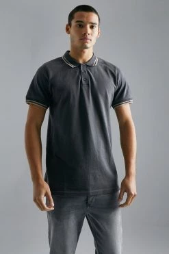 Tipped Slim Pique Polo