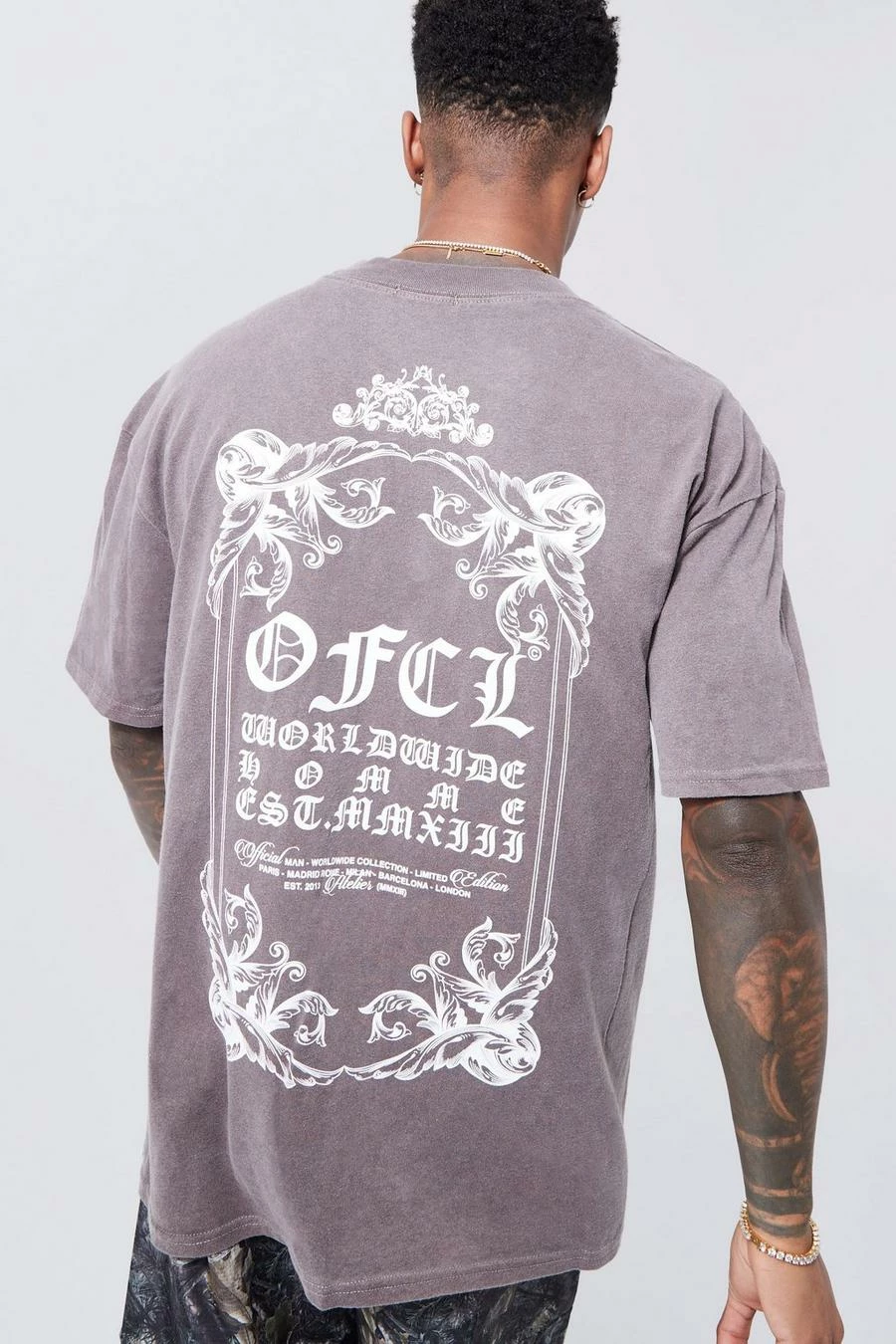 Oversized Extended Neck Overdye T-shirt 1 Oversized Extended Neck Overdye T-shirt