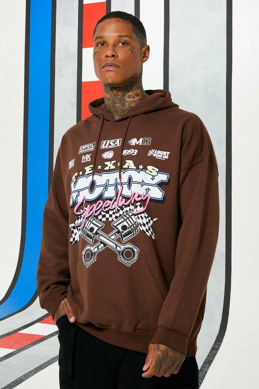 Oversized Moto Speedway Graphic Hoodie 1 Oversized Moto Speedway Graphic Hoodie
