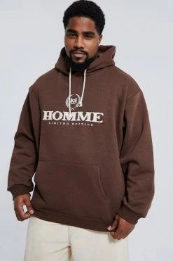 Plus Applique Badge Hoodie With Rope Drawcord