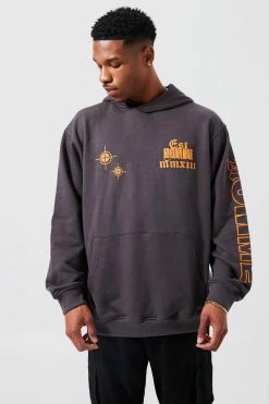 Heavyweight Loopback Printed Panelled Hoodie