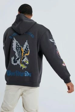 Tall Loose Fit Eagle Applique Hoodie