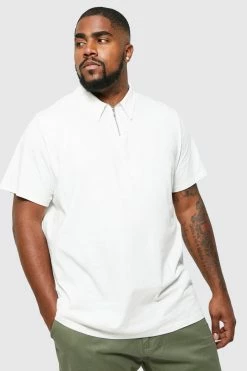 Plus Premium Fit Zip Polo