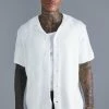 Short Sleeve Knitted Pleated Revere Shirt