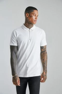 Slim Fit Short Sleeve Zip Polo