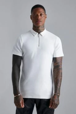 Smart Interlock Zip Neck Polo