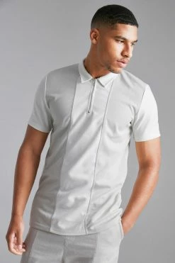 Tall Smart Slim Zip Polo With Contrast Panel